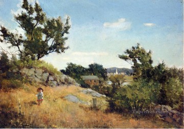  Roy Pintura Art%C3%ADstica - Una vista del paisaje del pueblo Willard Leroy Metcalf